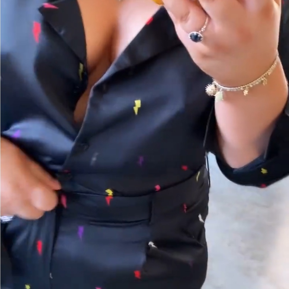 Never Fully Dressed Blk lightning bolt Andi top uk size 14 is size 10